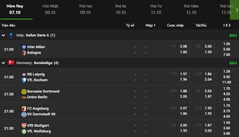 Lịch thi đấu bóng đá Lịch thi đấu bóng đá
