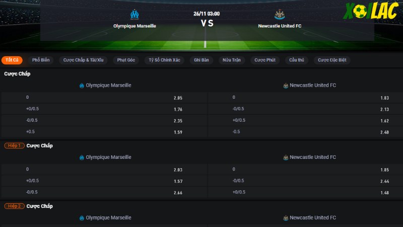 Marseille vs Newcastle